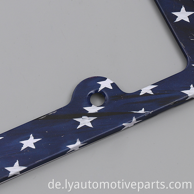 2 Pack USA Flag-Kennzeichen-Rahmen- American Auto Car Tag Inhaber Cover Neuheit Personalisierte Aluminiumhalterung